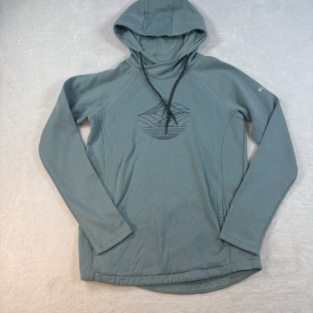 Columbia Hoodie Sweatshirt Women's Size XS Blue Mountain Graphic